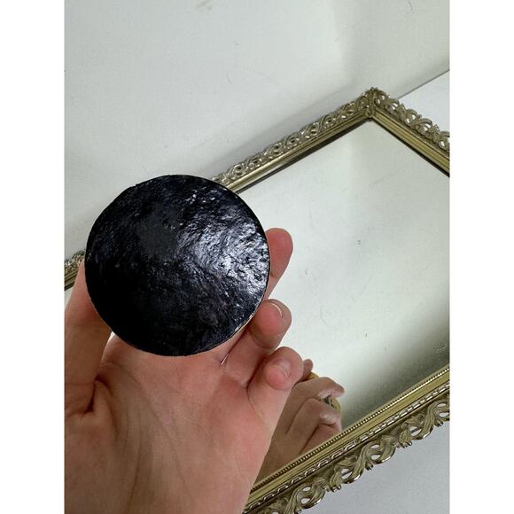 Small Round Floral Hand Painted Paper Mache Trinket Box - Picture 4 of 9